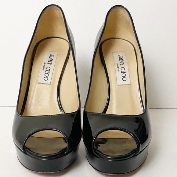 SOLD Jimmy Choo | Crown Peep Toe Platform Patent - Picture 11 of 16